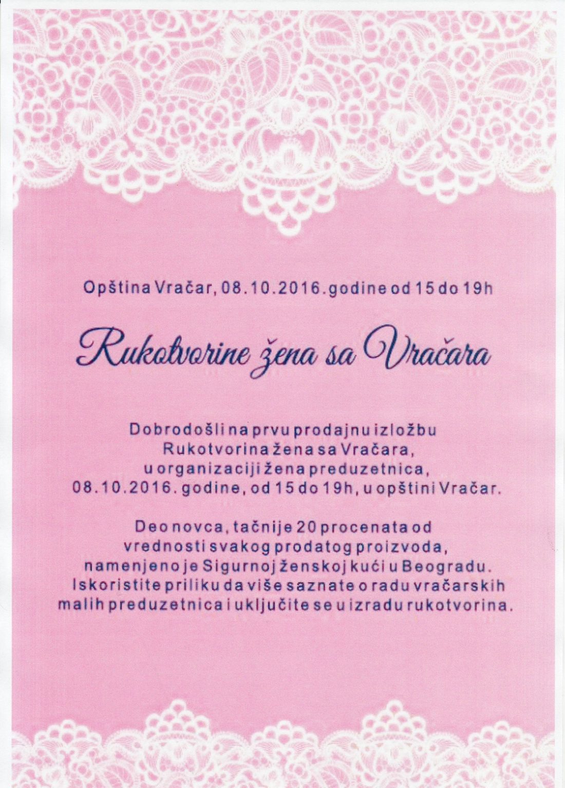 Izložba Srpskih rukotvorina žena preduzetnica sa Vračar